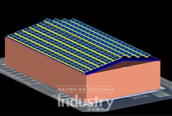 선소프트웨어의 선루프 설계 솔루션을 활용해 건물 지붕 태양광발전 설비 설계 모습 [사진=선소프트웨어]