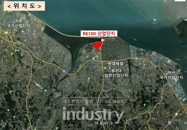 당진시가 발표한 RE100 산업단지 조성 위치 [사진=당진시]