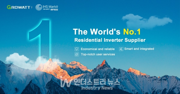 그로와트(Growatt)가 지난해 가정용 인버터 출하량 글로벌 1위를 달성했다. [사진=그로와트]