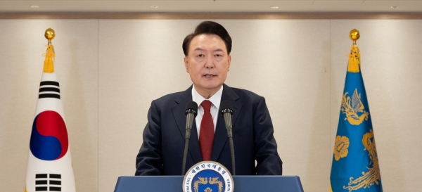 윤석열 대통령이 12일 용산 대통령실에서 대국민 담화를 하고 있다. /사진=대통령실 제공