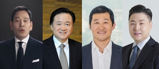 미국 도널드 트럼프 2기 행정부 출범이 나흘 앞으로 다가온 가운데, 트럼프 대통령 취임식에 초청을 받은 국내 식품‧유통가 총수들의 윤곽이 속속 드러나고 있다. (왼쪽부터) 정용진 신세계그룹 회장, 허영인 SPC그룹 회장, 김범석 쿠팡 Inc. 이사회 의장, 최준호 패션그룹형지 총괄 부회장./사진=각 사