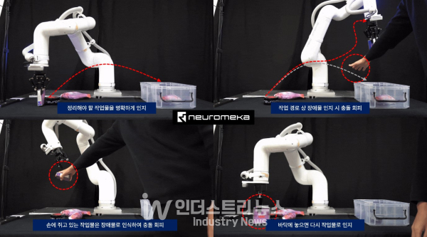 충돌회피 기능을 설명하고 있다. [사진=뉴로메카]<br>