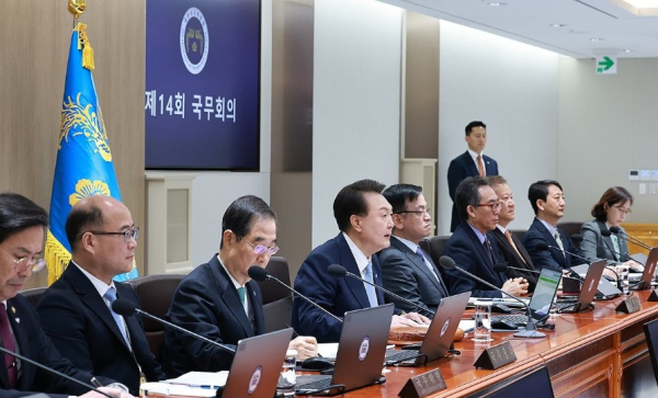 윤석열 대통령이 2024년 3월 26일 서울 용산 대통령실 청사에서 열린 국무회의에서 발언하고 있다. /사진=연합뉴스