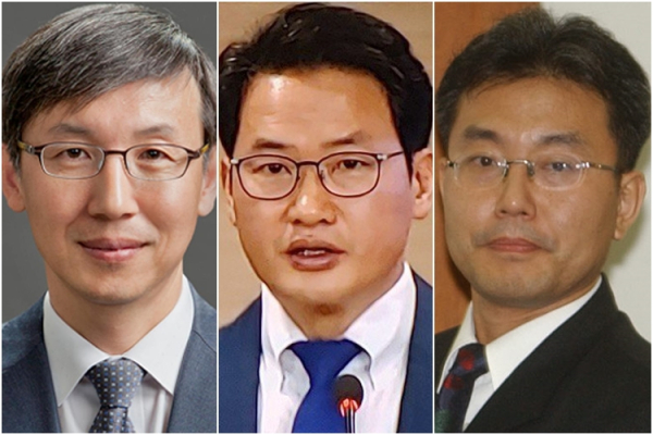 조국혁신당은 12일 이른바 '3대 특검법'(내란특검법·김건희특검법·채상병특검법)에 따른 특별검사 후보자로 한동수 전 대검찰청 감찰부장(왼쪽부터), 심재철 전 법무부 검찰국장, 이명현 전 국방부 검찰단 고등검찰부장 등 3인을 추천했다. /사진=연합뉴스