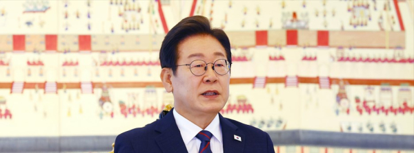 이재명 대통령이 22일 서울 한남동 관저에서 열린 여야 지도부와의 오찬 회동에서 발언하고 있다. /사진=연합뉴스