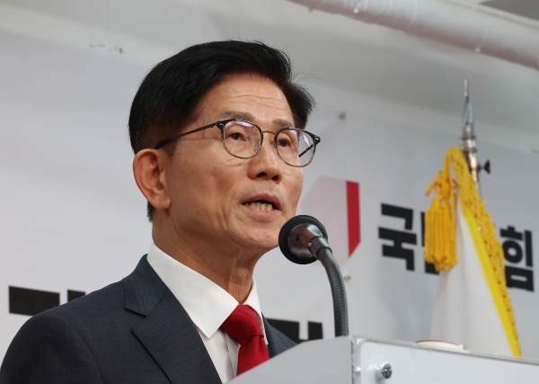 국민의힘 김문수 전 대선후보가 지난 7월 20일 서울 여의도 당사에서 당 대표 출마 선언을 하고 있다. /사진=연합뉴스